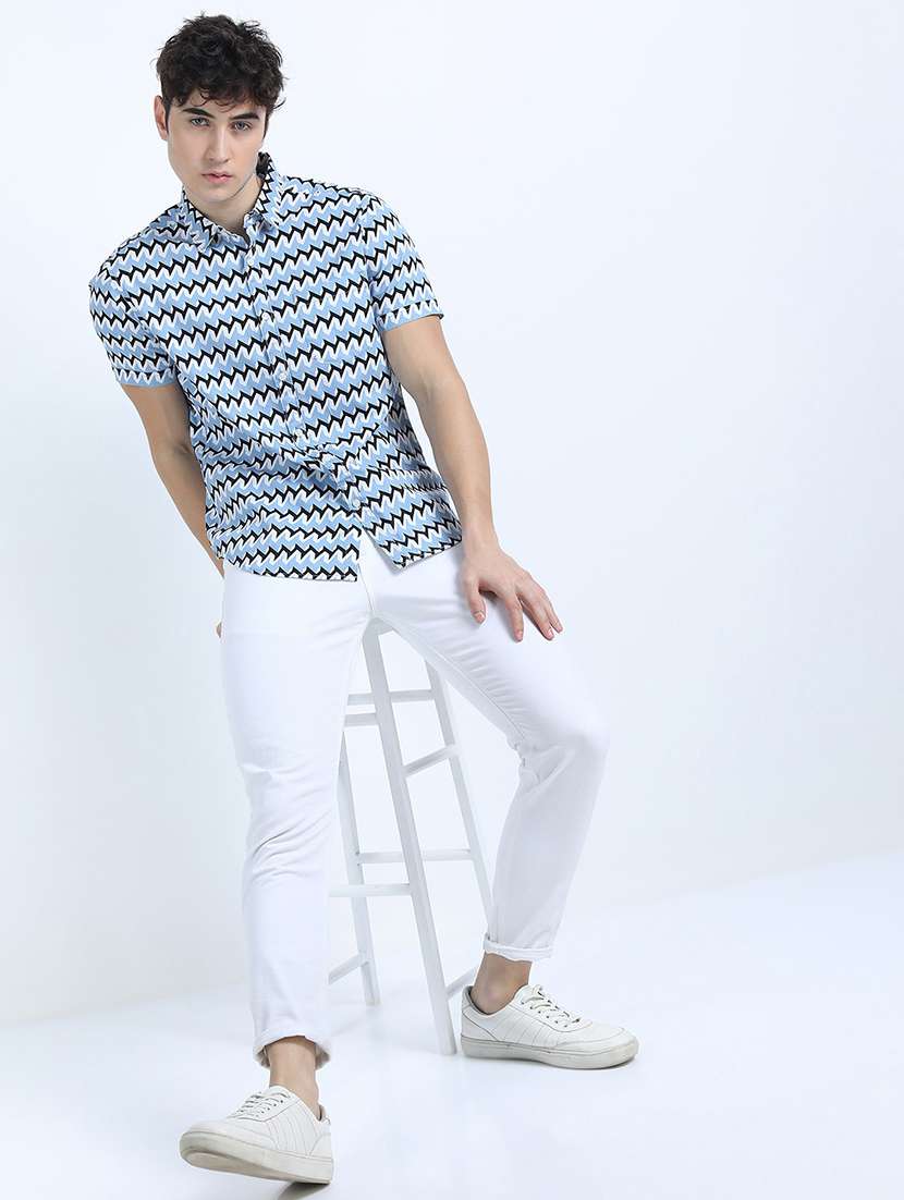 men collared printed casual shirt - 21487560 -  Standard Image - 3