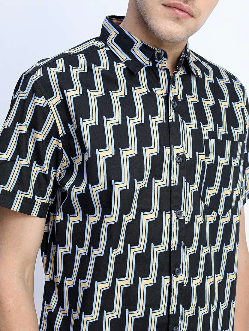 men collared printed casual shirt - 21487563 -  Standard Image - 5