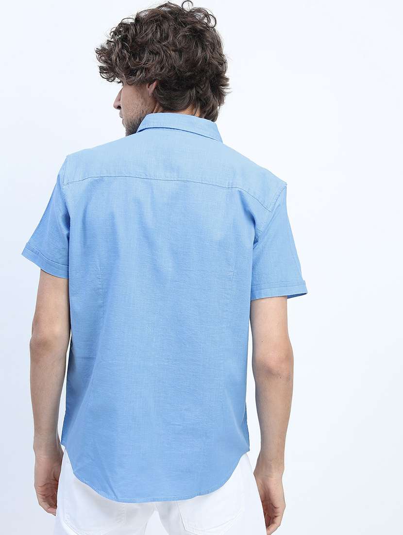 men collared color block casual shirt - 21487571 -  Standard Image - 3