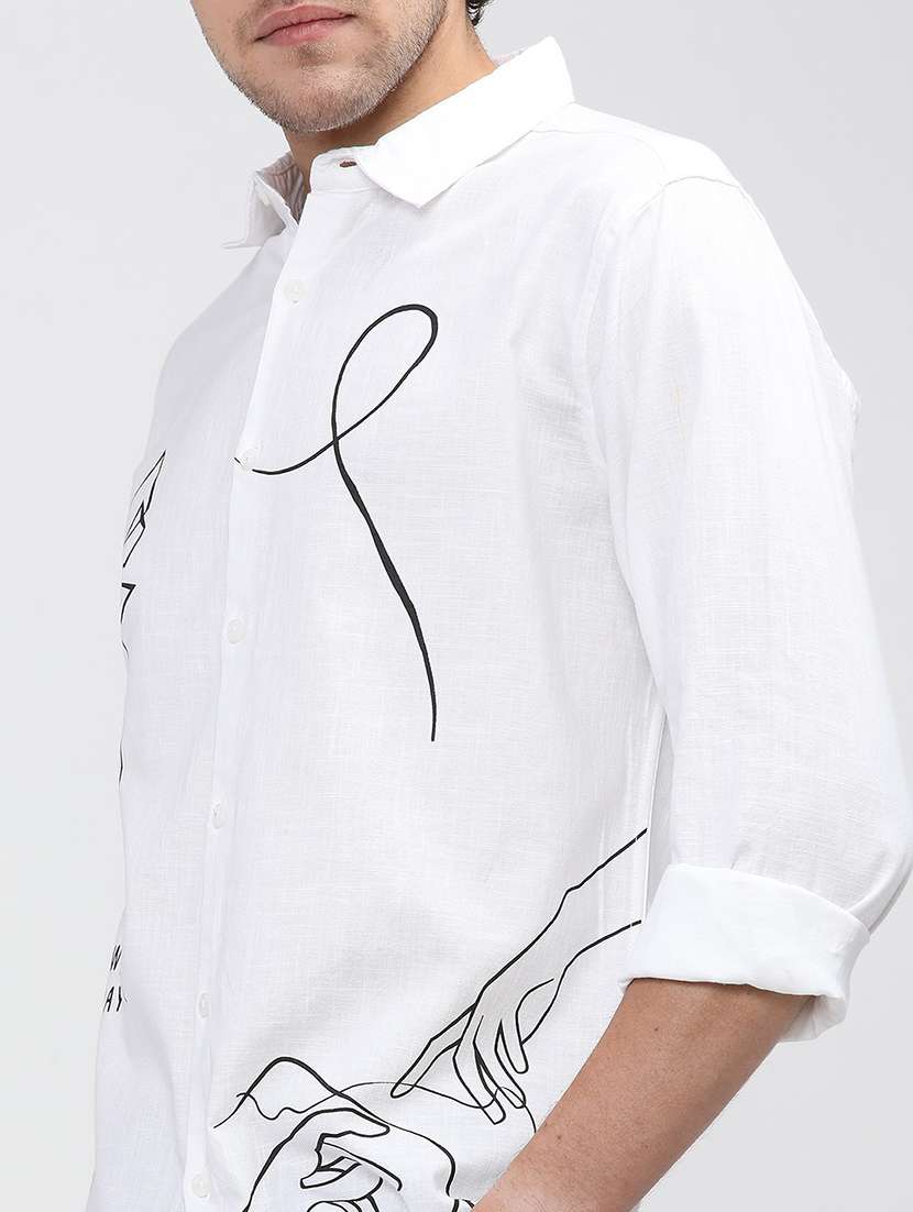 men collared printed casual shirt - 21487577 -  Standard Image - 3