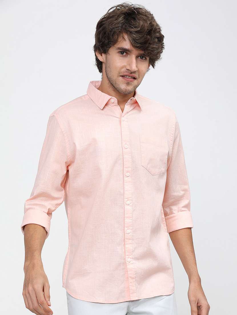 men collared solid casual shirt