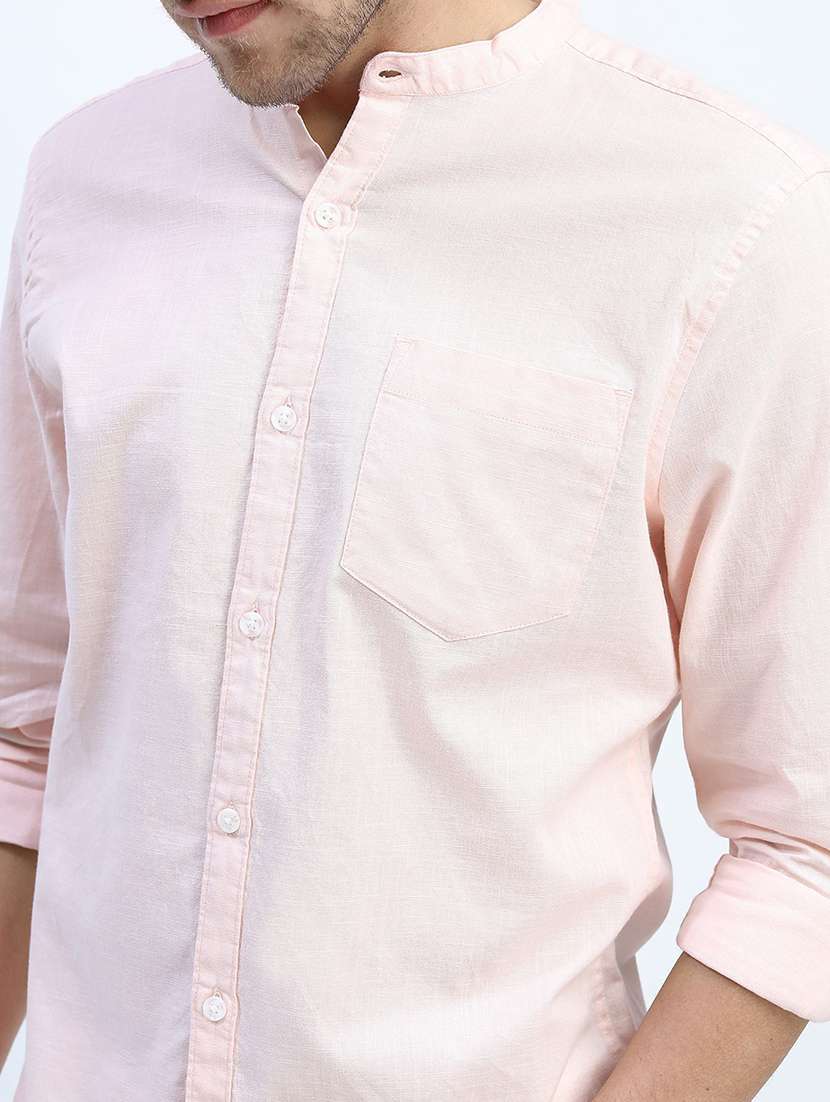 men collared solid casual shirt - 21487580 -  Standard Image - 5