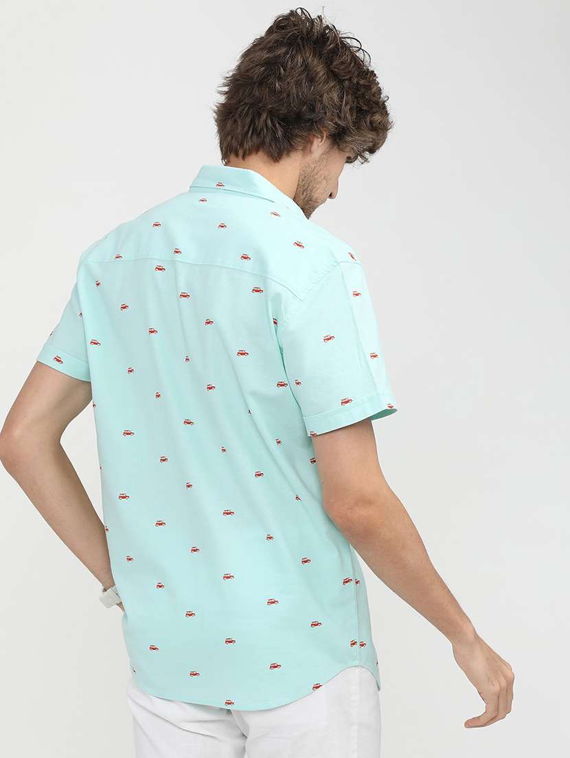 men collared printed casual shirt - 21487583 -  Standard Image - 3
