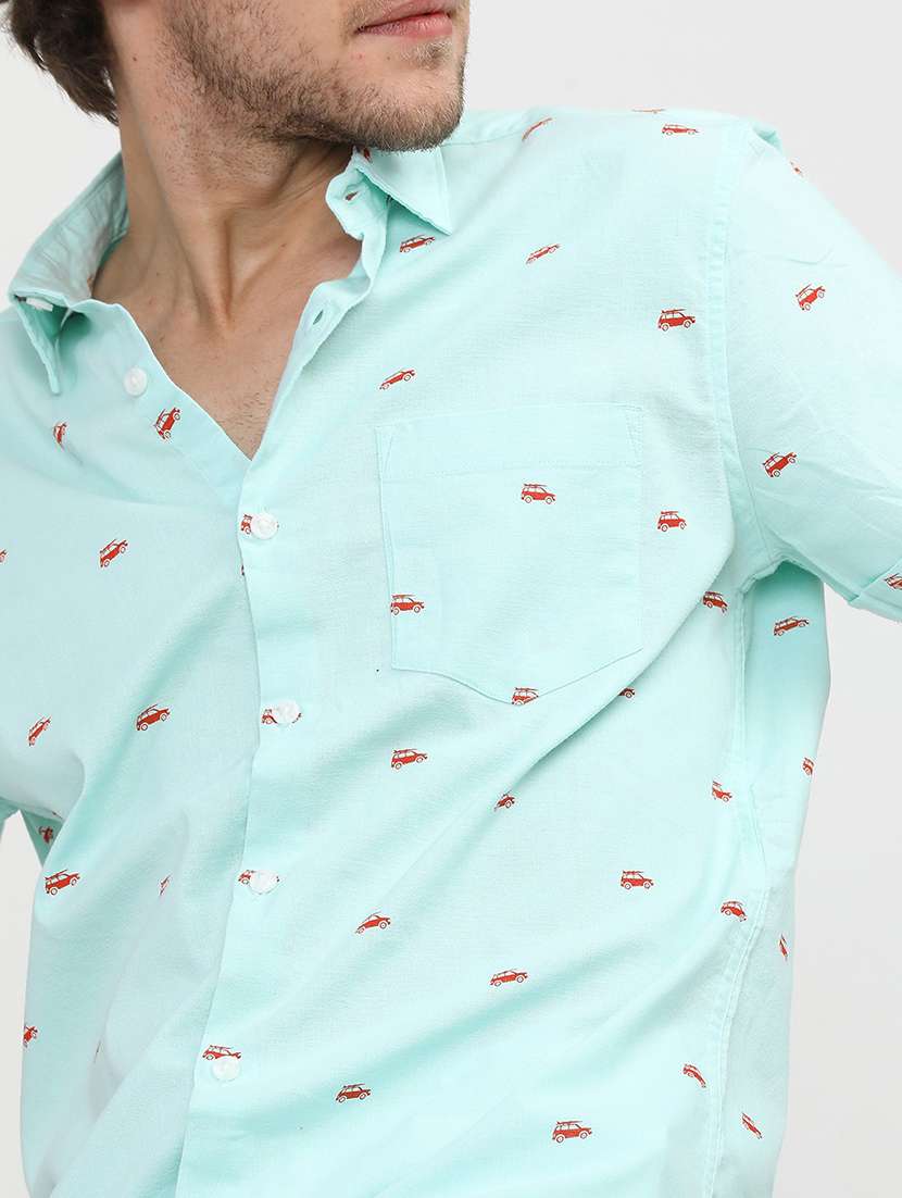 men collared printed casual shirt - 21487583 -  Standard Image - 5