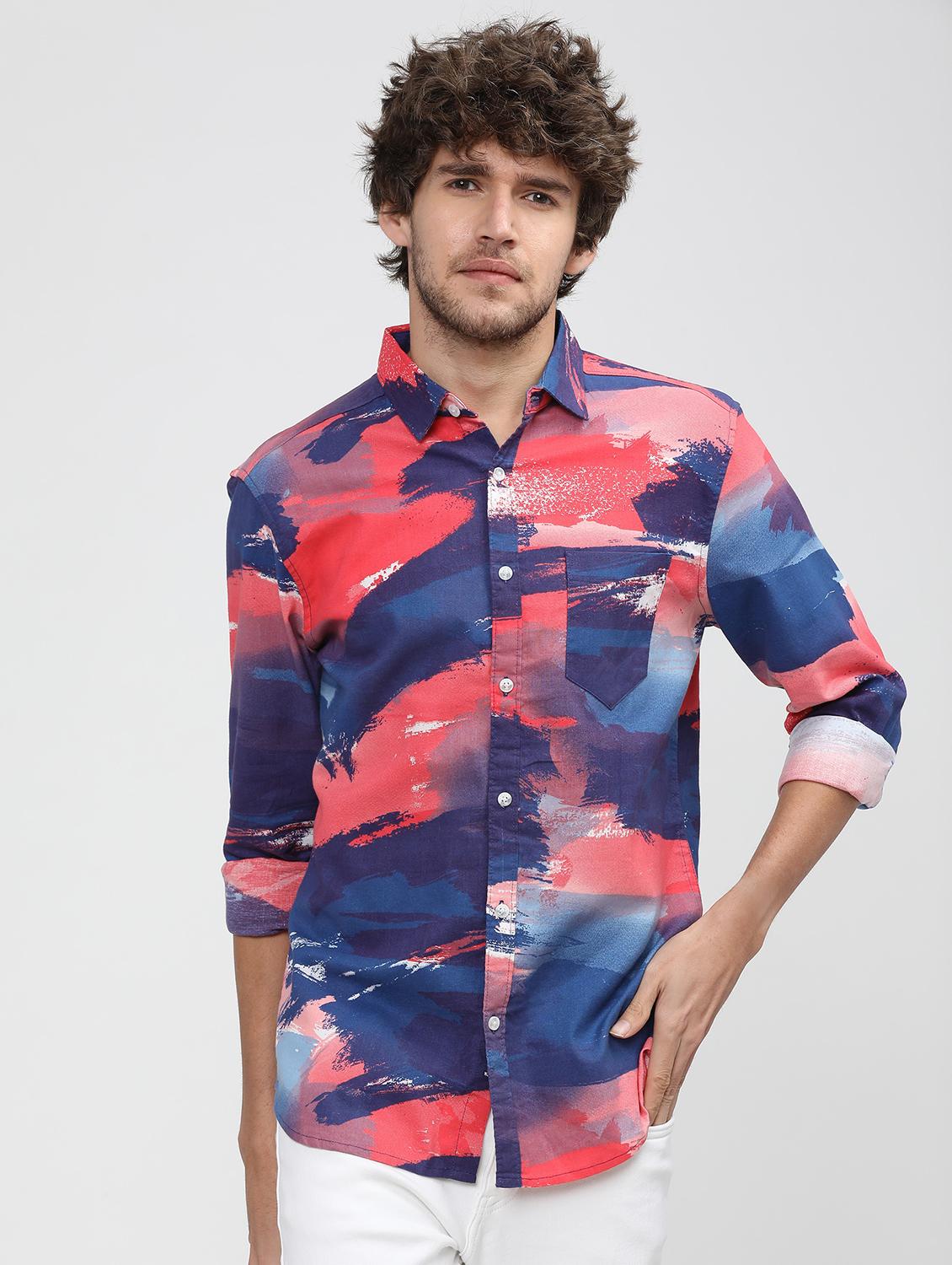 men collared printed casual shirt - 21487585 - Zoom Image - 0