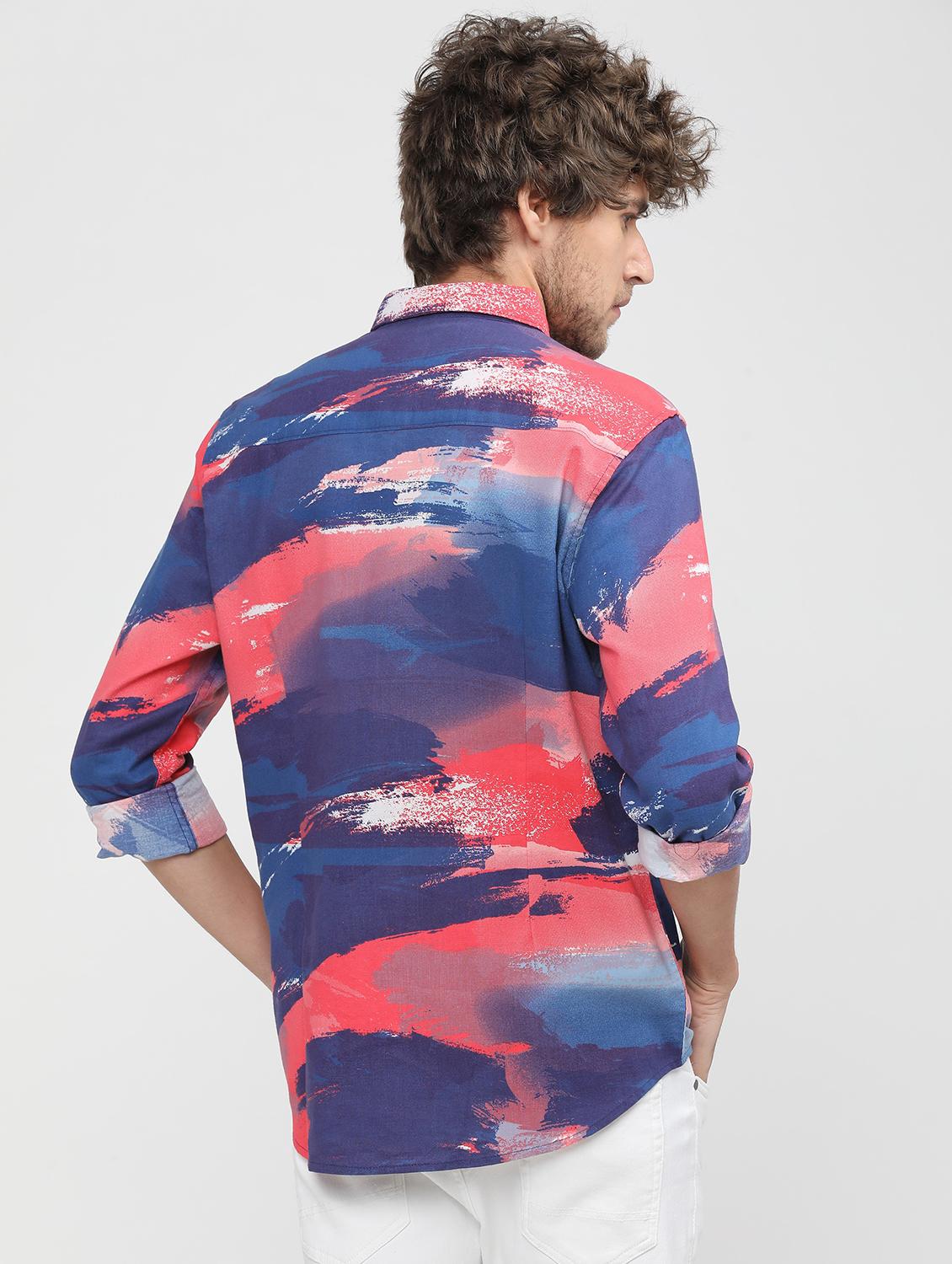 men collared printed casual shirt - 21487585 - Standard Image - 3