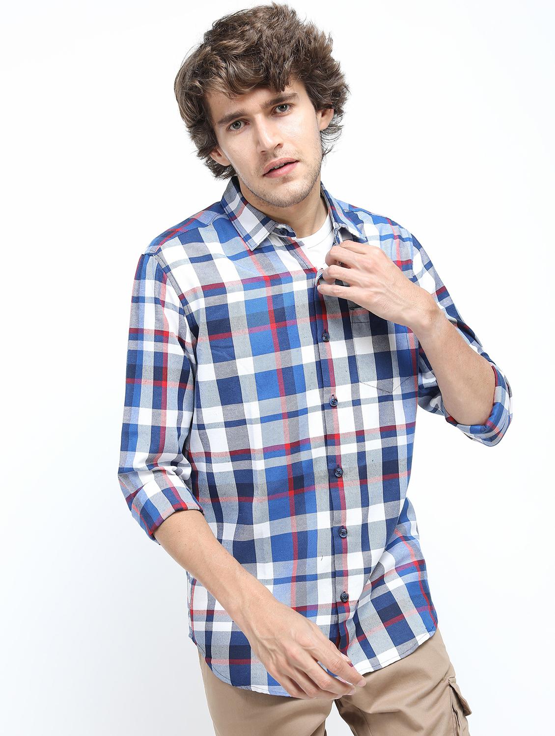men collared checks casual shirt - 21487596 - Zoom Image - 0