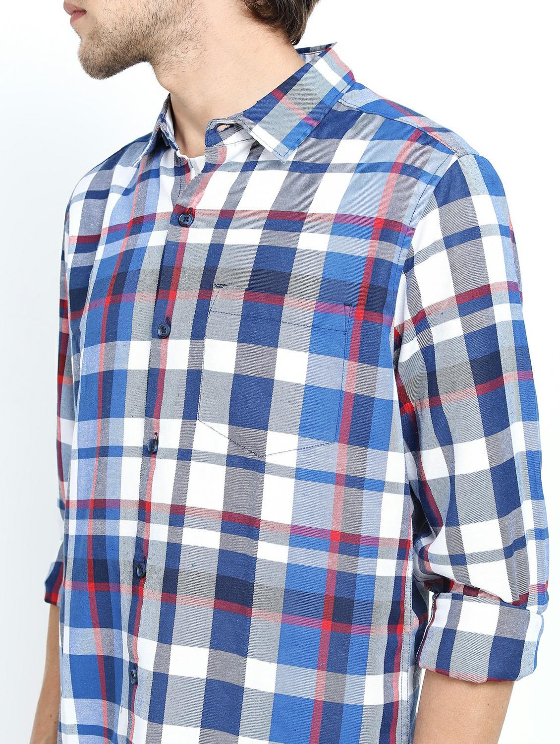 men collared checks casual shirt - 21487596 - Standard Image - 5