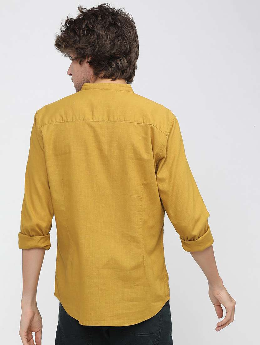 men collared solid casual shirt - 21487602 -  Standard Image - 3