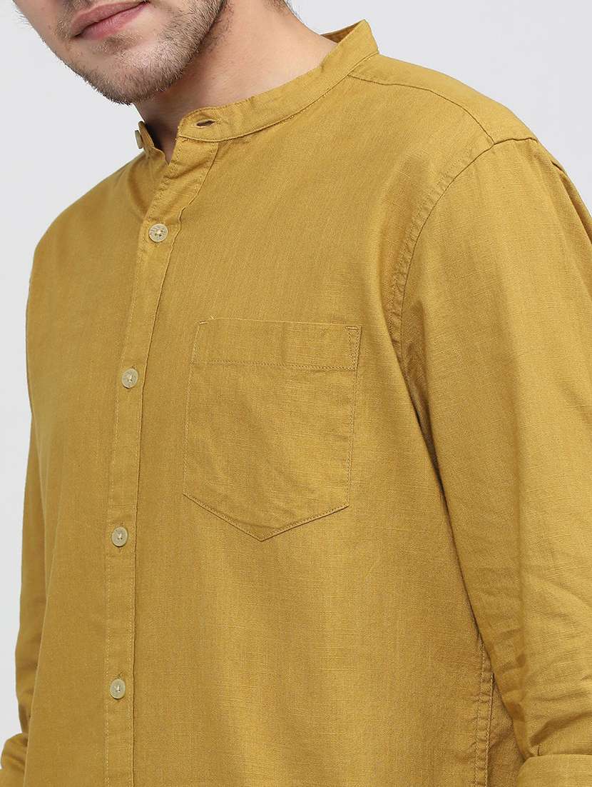 men collared solid casual shirt - 21487602 -  Standard Image - 5