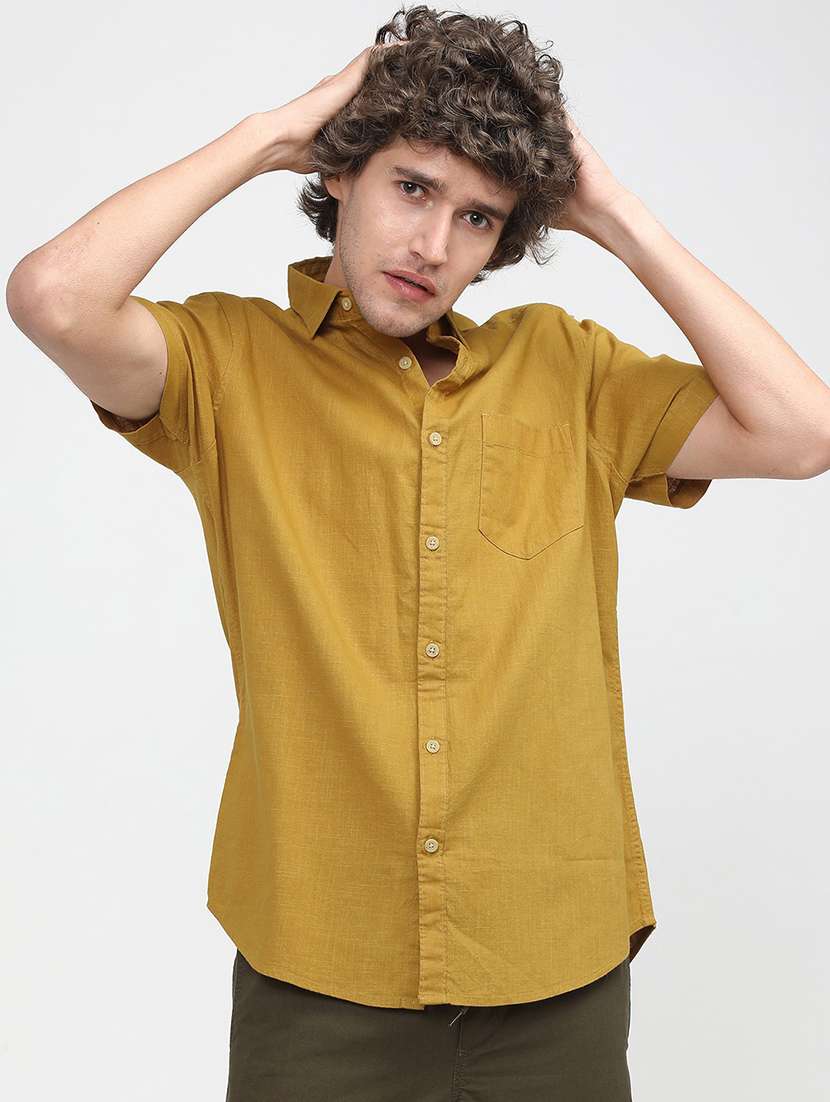 men collared solid casual shirt - 21487603 - Zoom Image - 0