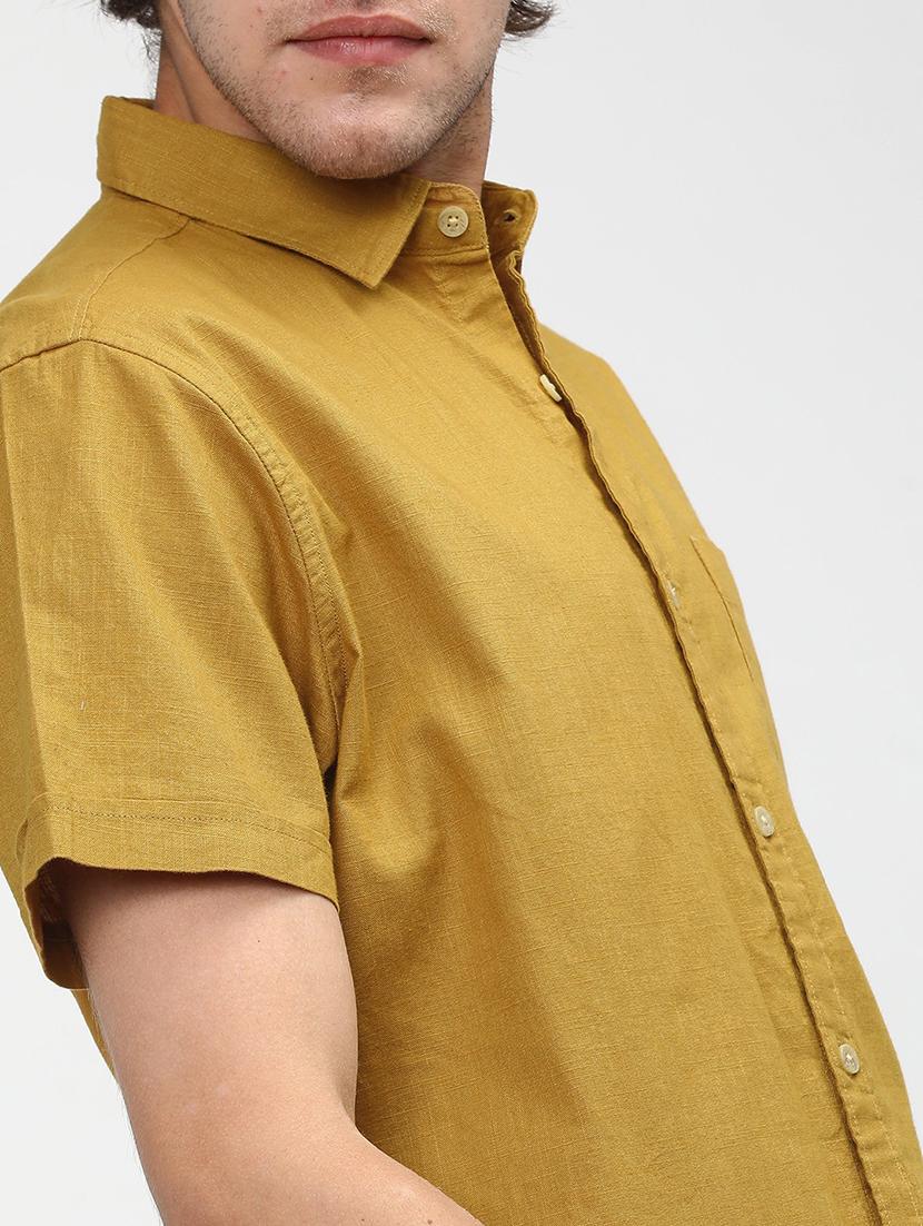men collared solid casual shirt - 21487603 - Standard Image - 5