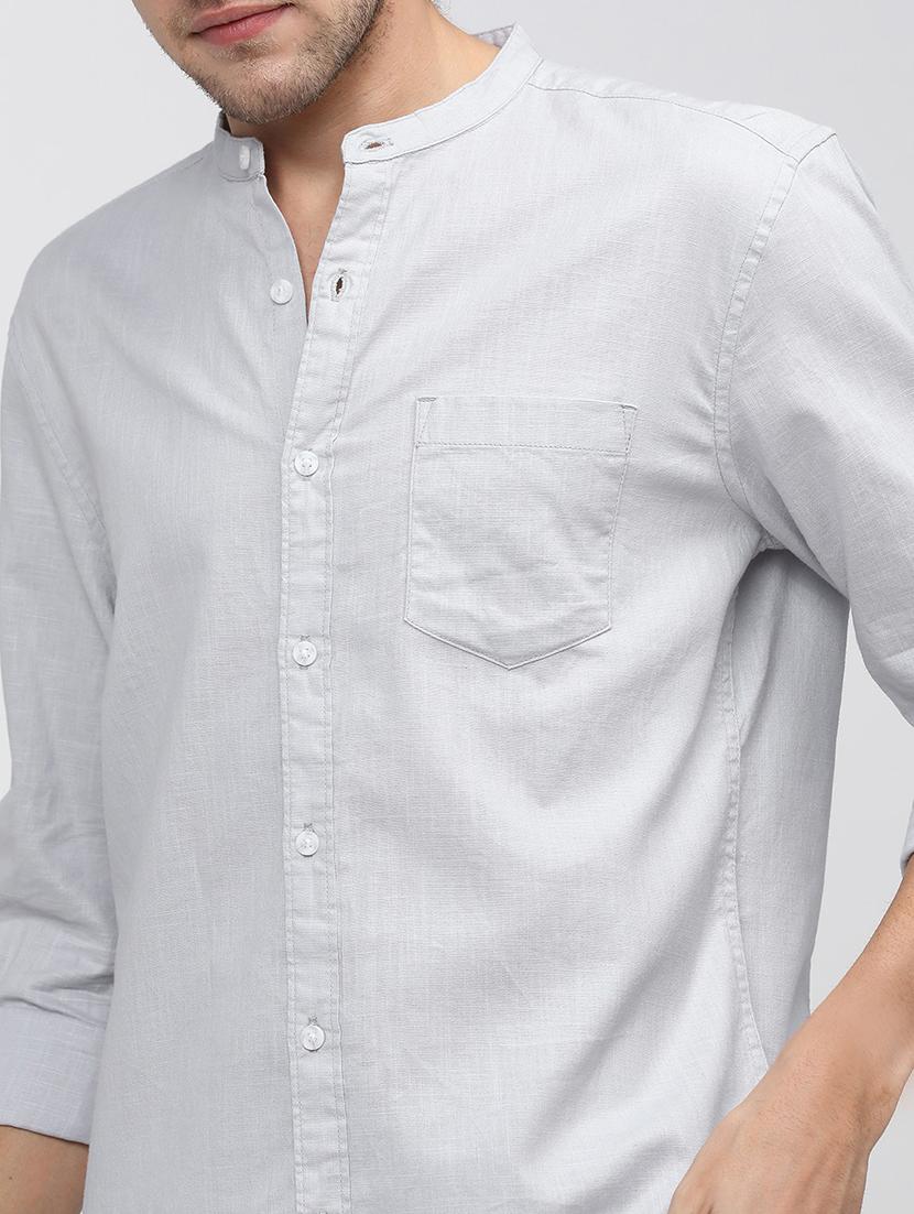men collared solid casual shirt - 21487605 - Standard Image - 5