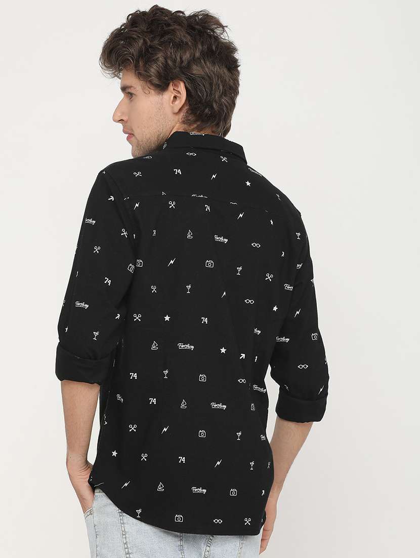 men collared printed casual shirt - 21487607 - Standard Image - 3