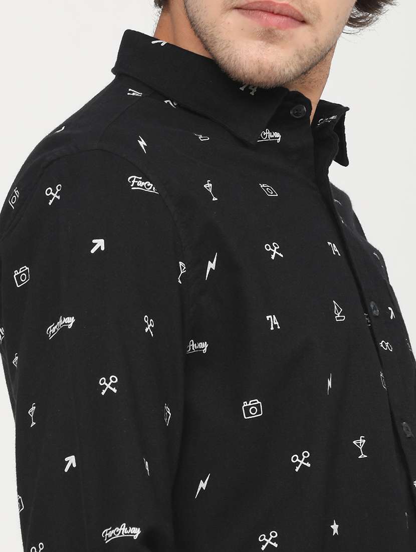men collared printed casual shirt - 21487607 - Standard Image - 5