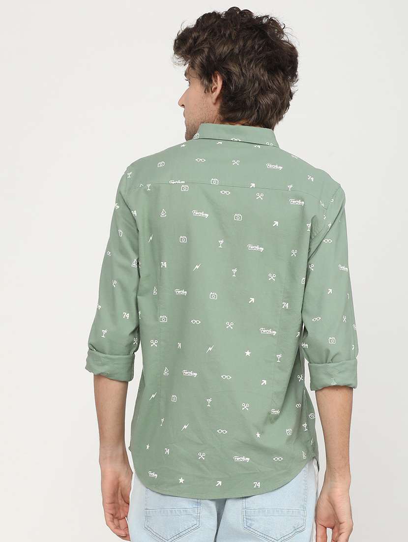 men collared printed casual shirt - 21487608 - Standard Image - 3