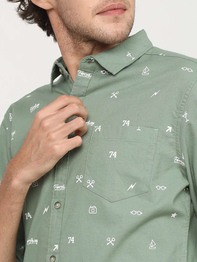 men collared printed casual shirt - 21487608 - Standard Image - 5