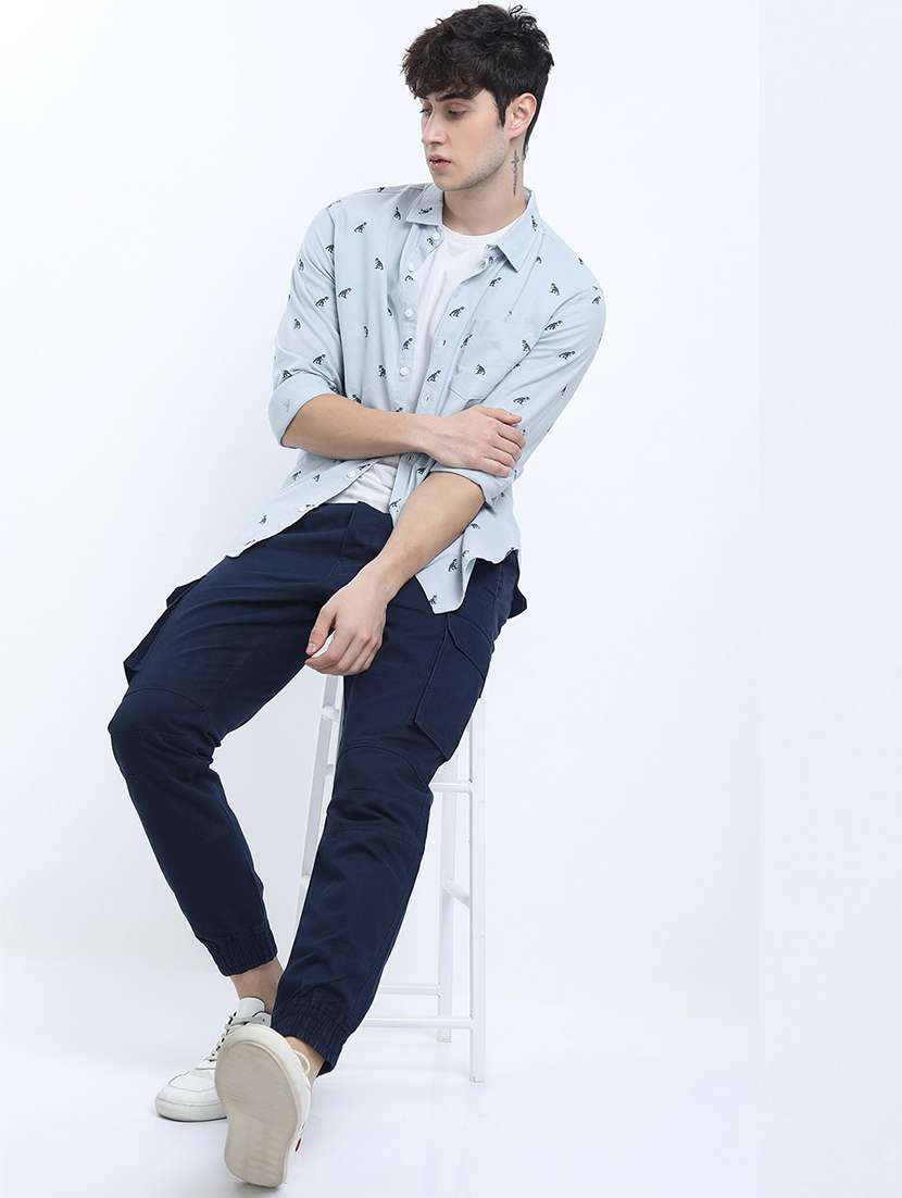 men collared printed casual shirt - 21487609 -  Standard Image - 3
