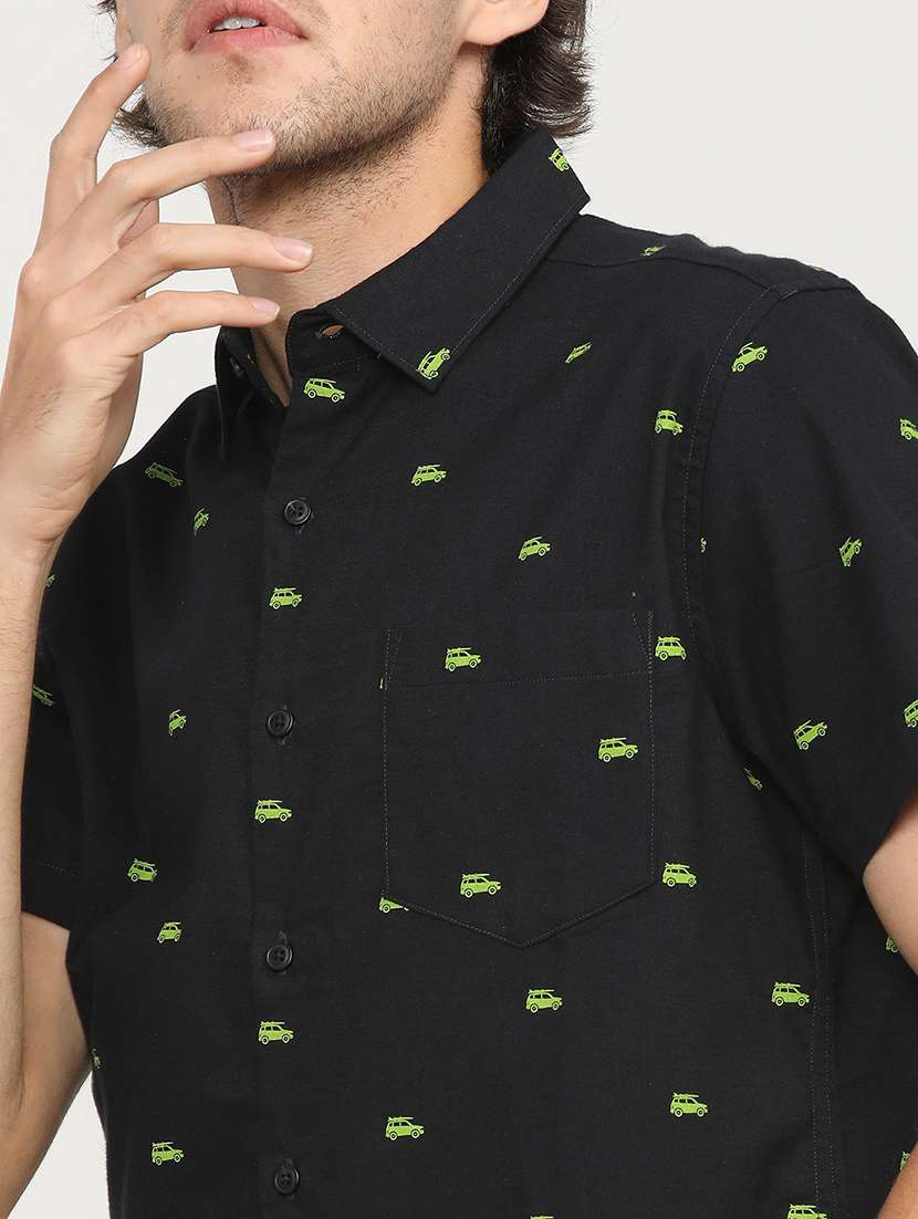 men collared printed casual shirt - 21487611 -  Standard Image - 5