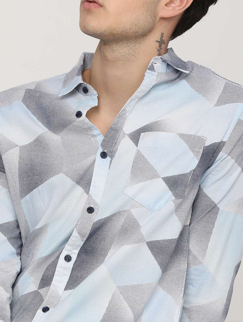 men collared printed casual shirt - 21487622 - Standard Image - 5