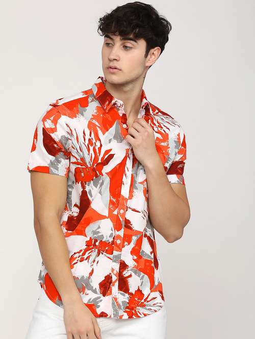 men collared printed casual shirt - 21487624 -  Standard Image - 0