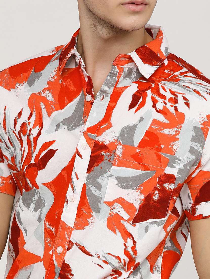 men collared printed casual shirt - 21487624 -  Standard Image - 5