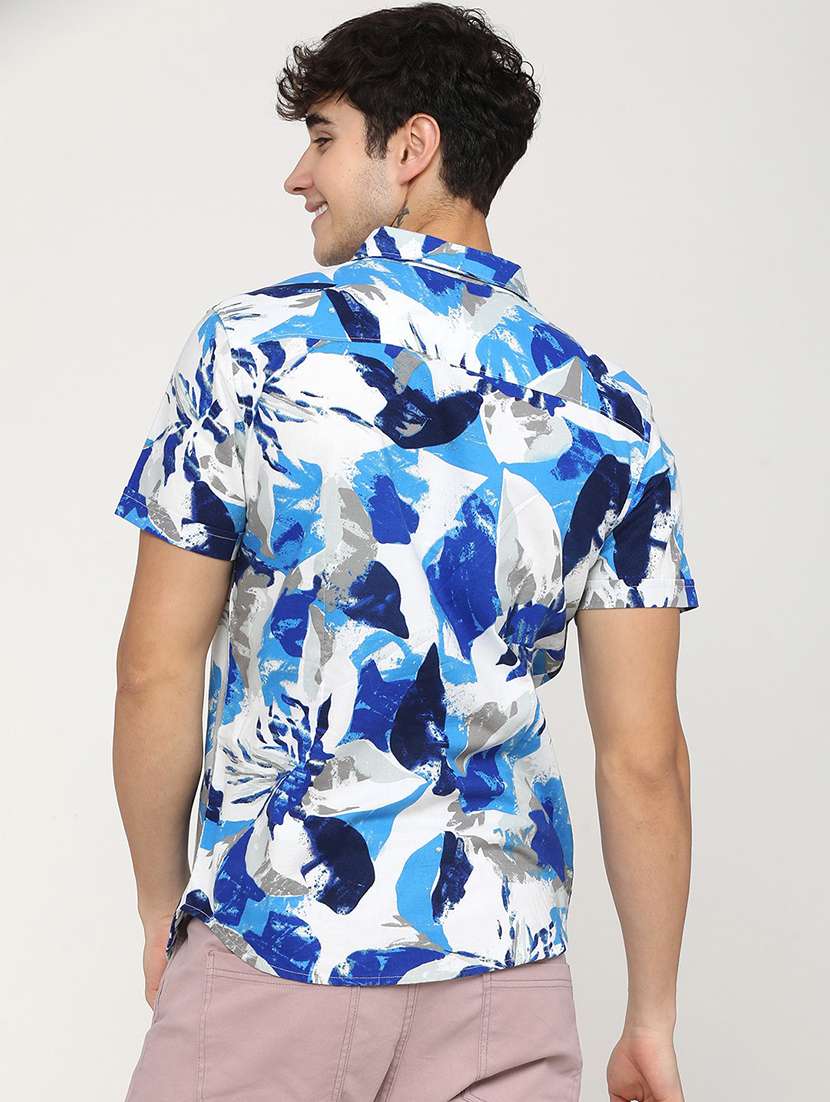 men collared printed casual shirt - 21487625 -  Standard Image - 3