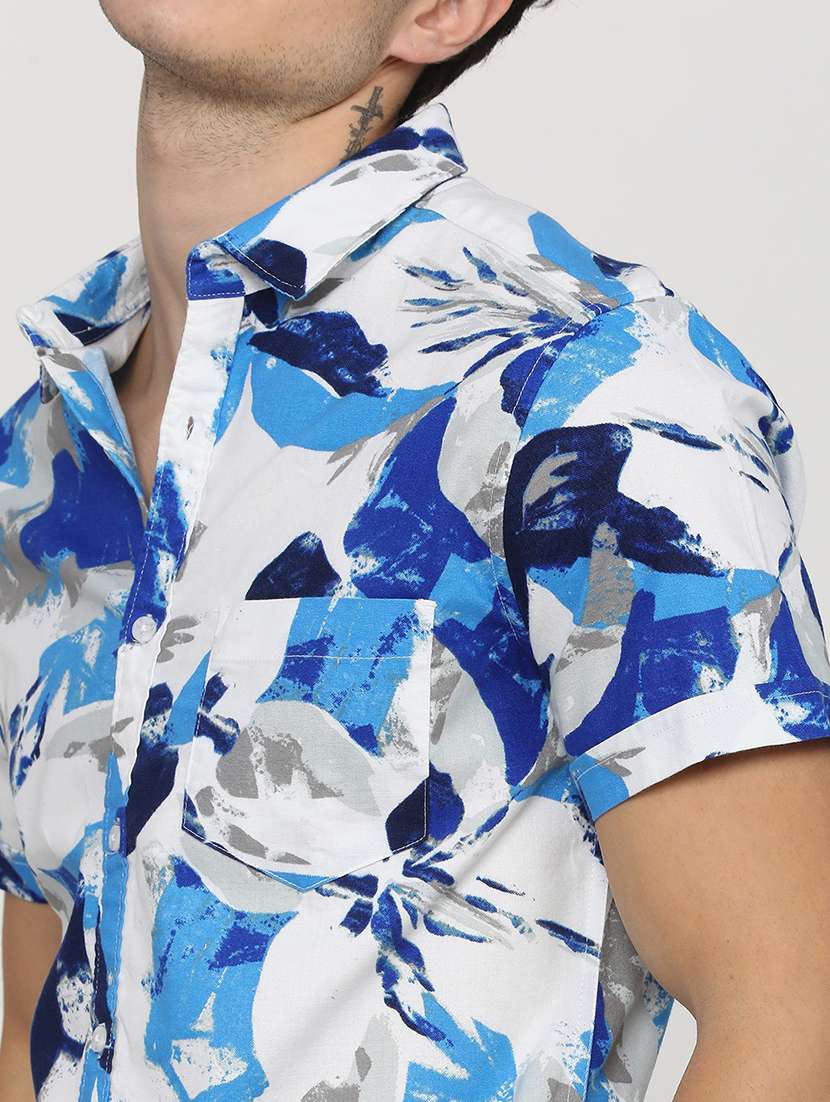 men collared printed casual shirt - 21487625 -  Standard Image - 5