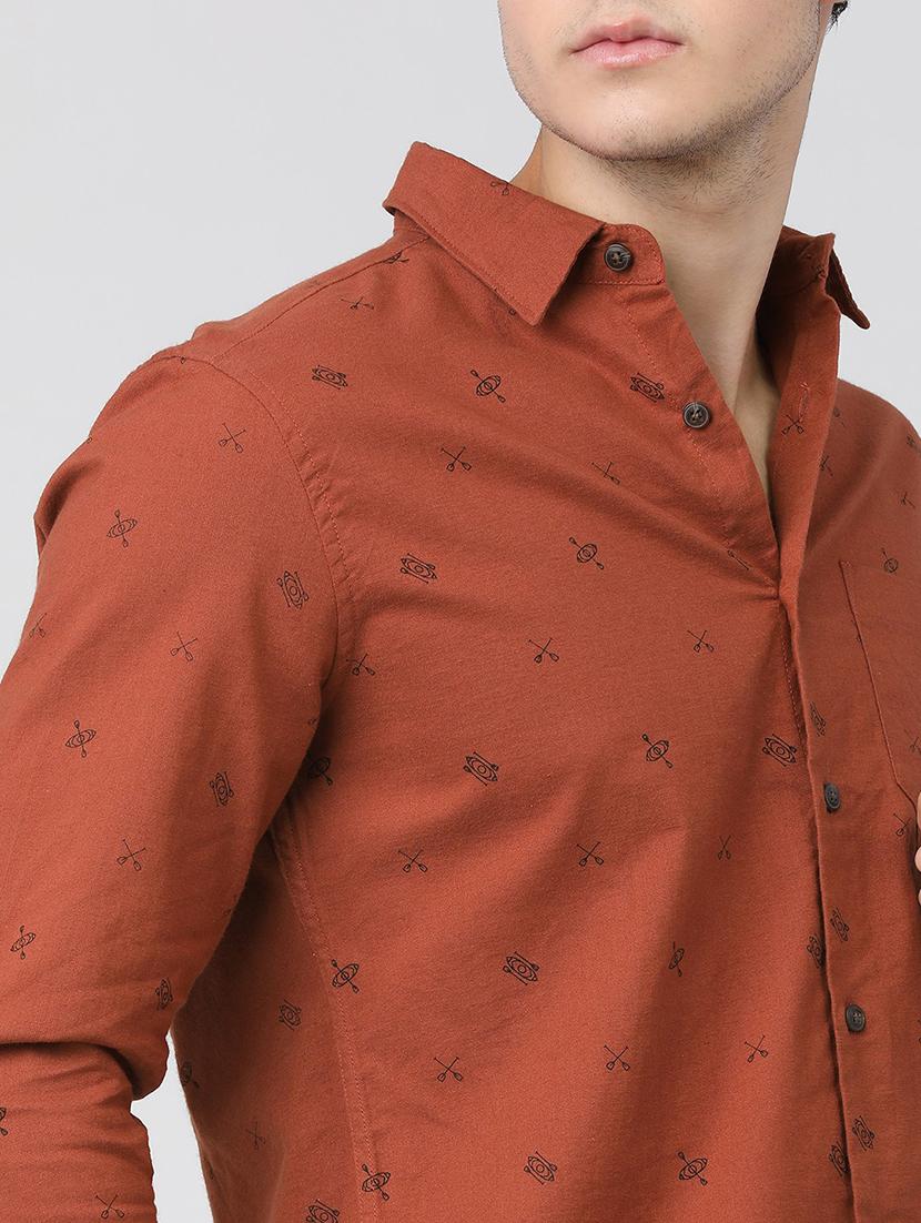 men collared printed casual shirt - 21487630 - Standard Image - 5