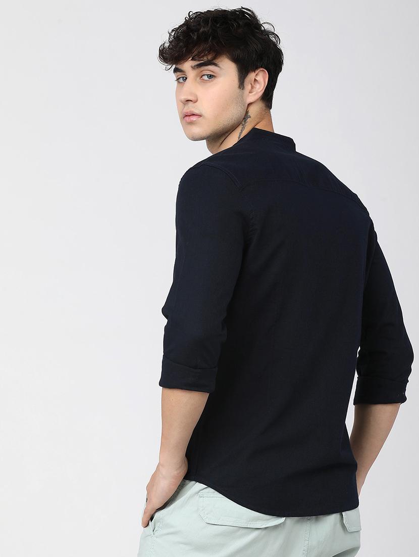 men collared solid casual shirt - 21487632 - Standard Image - 3