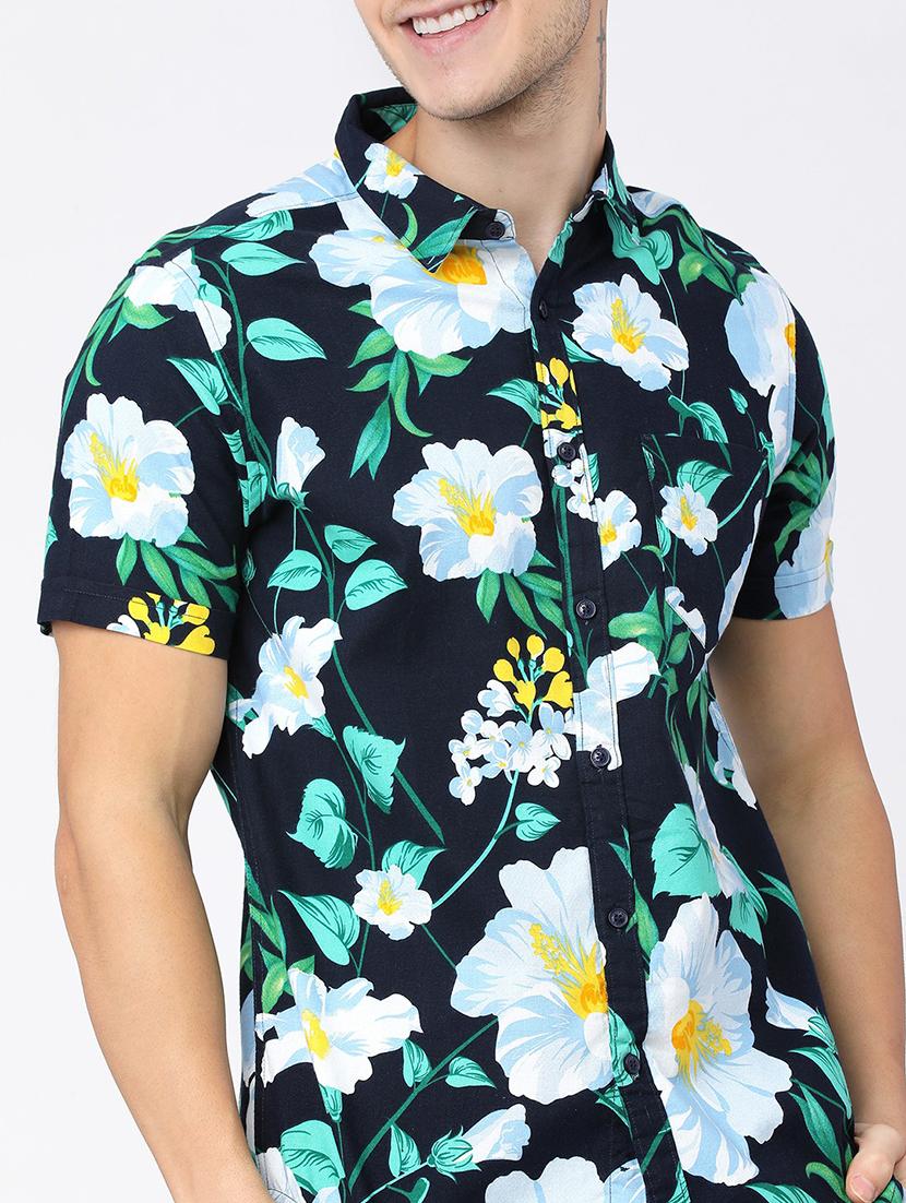 men collared floral printed casual shirt - 21487641 - Standard Image - 5
