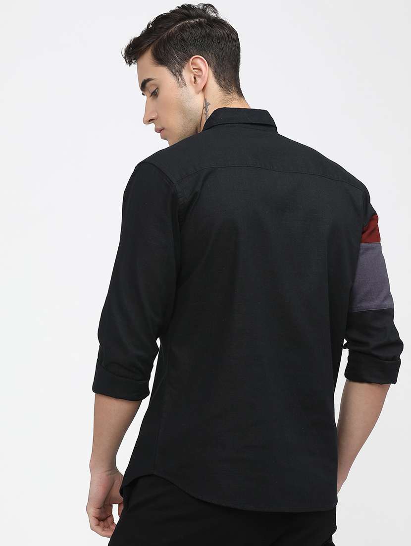 men collared color block casual shirt - 21487643 -  Standard Image - 3