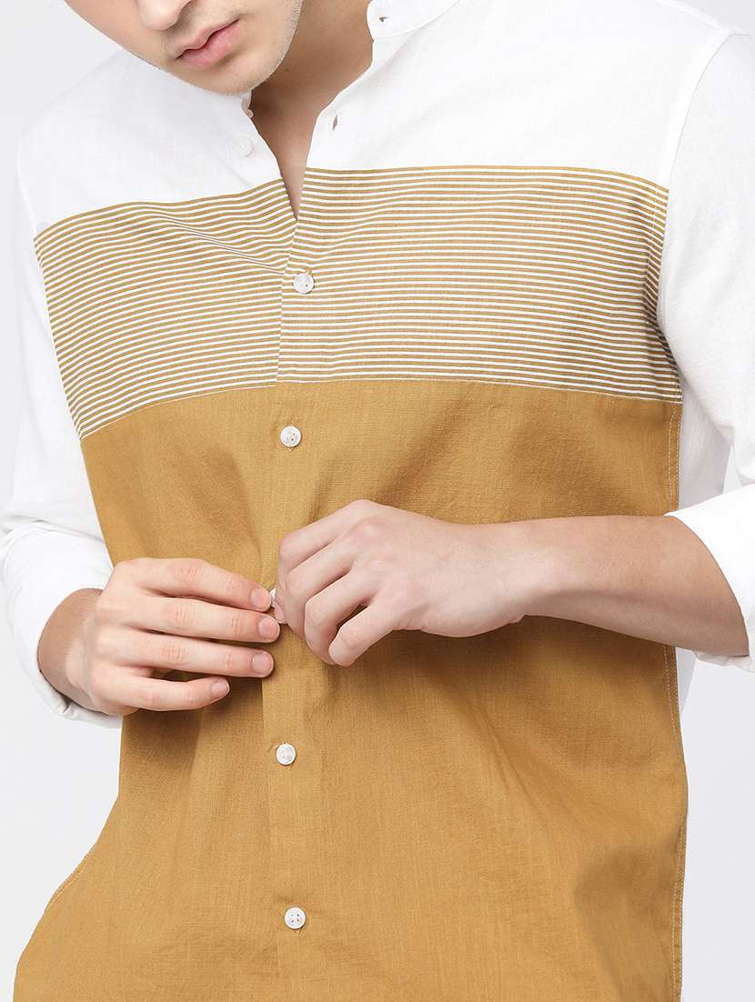 men collared color block casual shirt - 21487645 -  Standard Image - 5