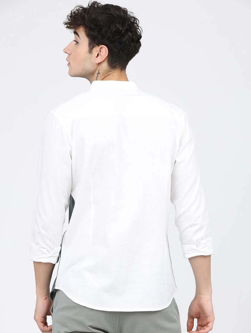 men collared color block casual shirt - 21487647 -  Standard Image - 3