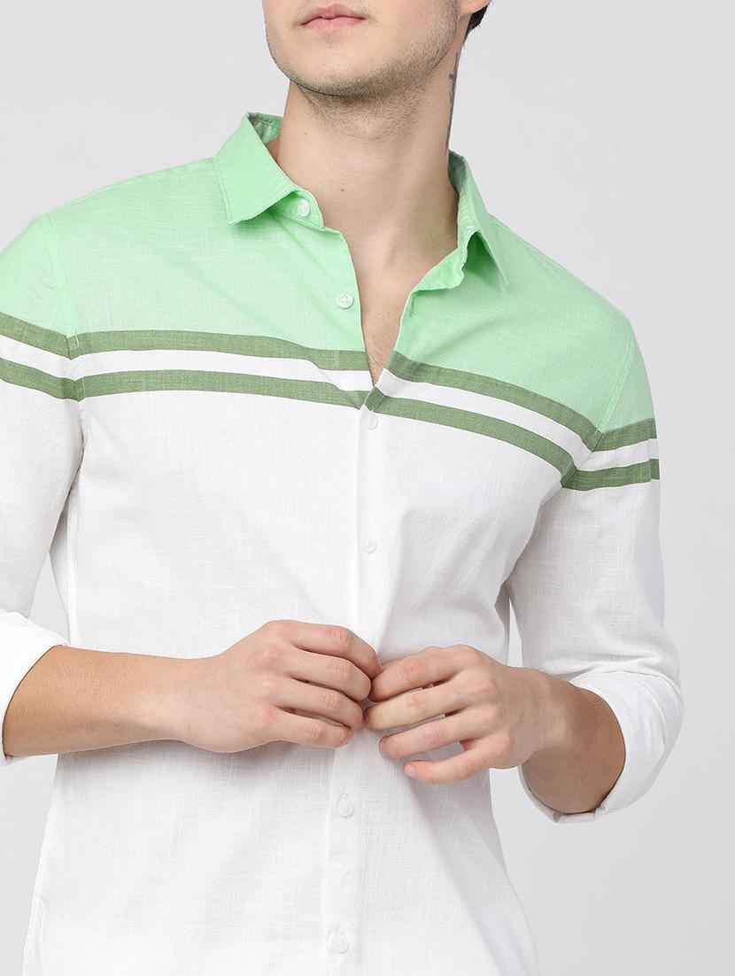men collared color block casual shirt - 21487649 - Standard Image - 5