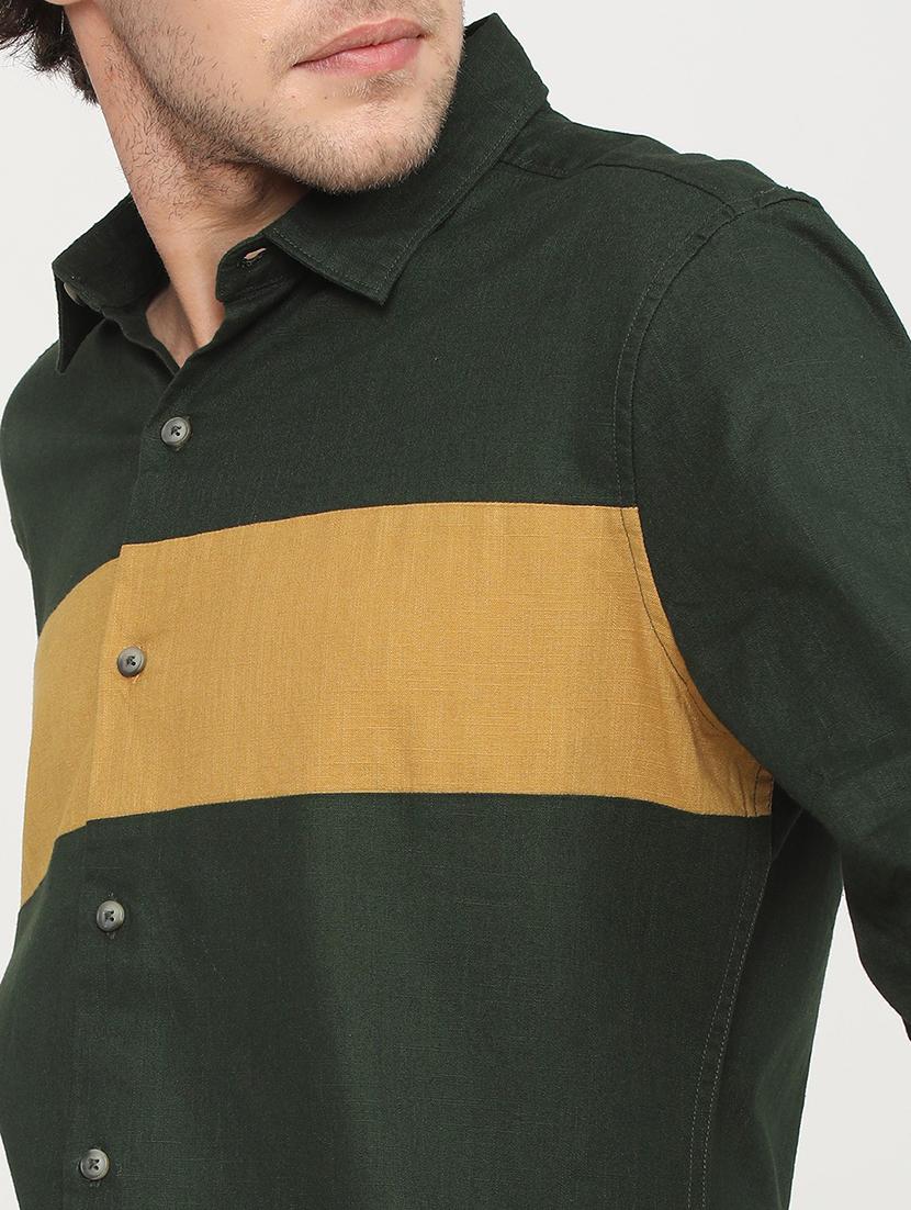 men collared color block casual shirt - 21487650 - Standard Image - 5