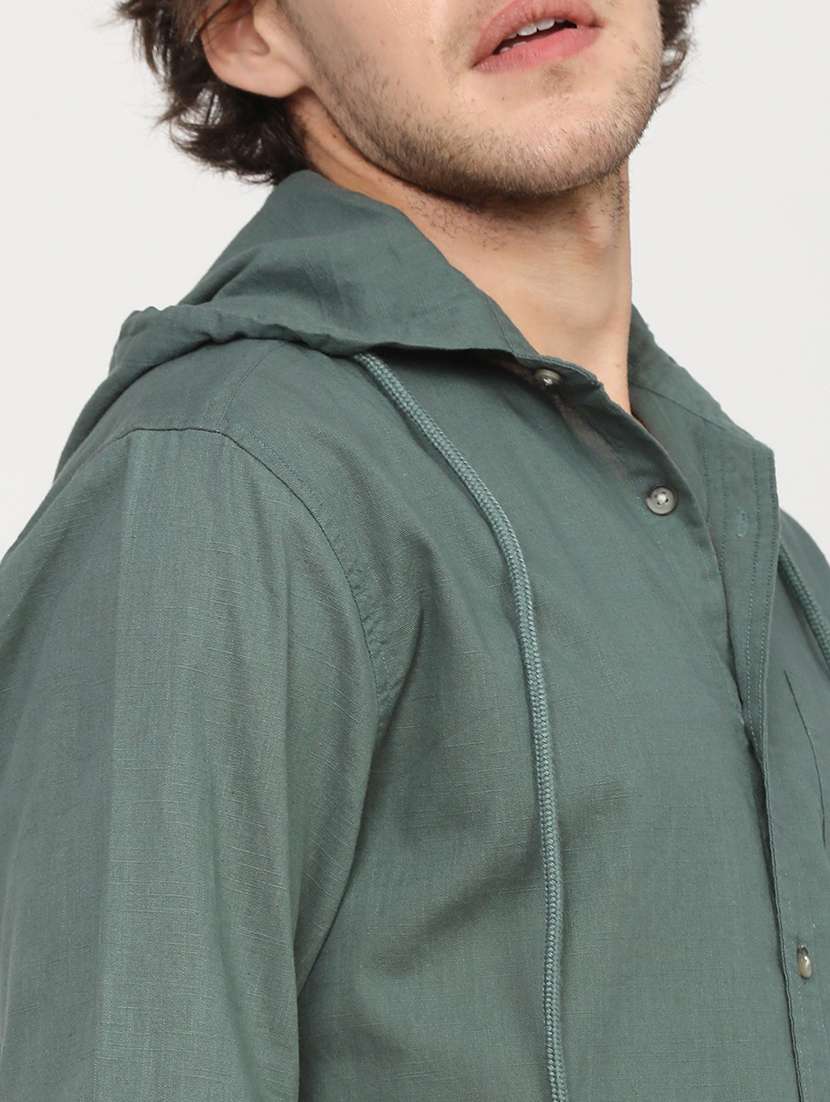 women hooded solid casual shirt - 21487653 -  Standard Image - 5