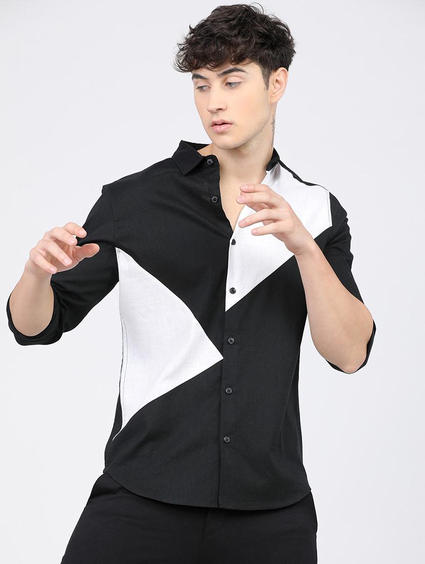 men collared long sleeves casual shirt