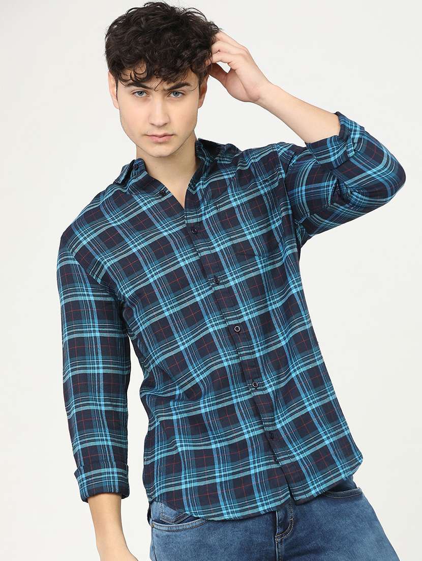 men collared long sleeves casual shirt