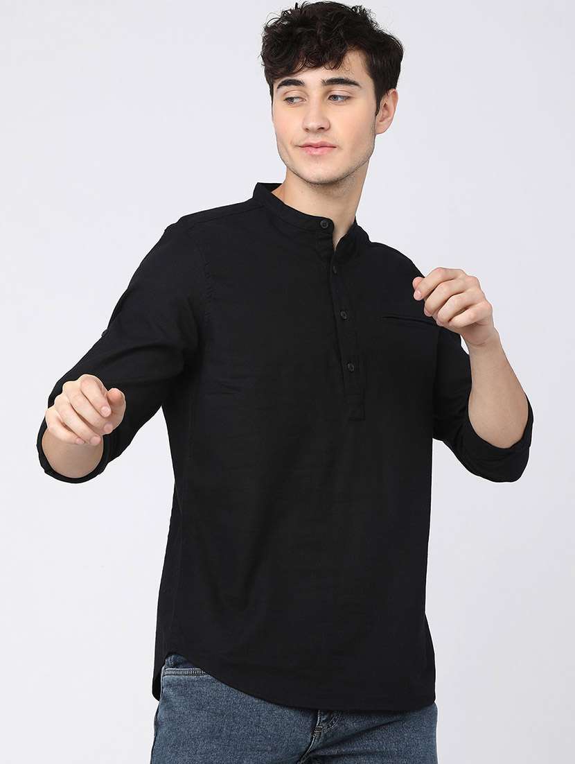 men solid long sleeves casual shirt - 21487733 -  Zoom Image - 0