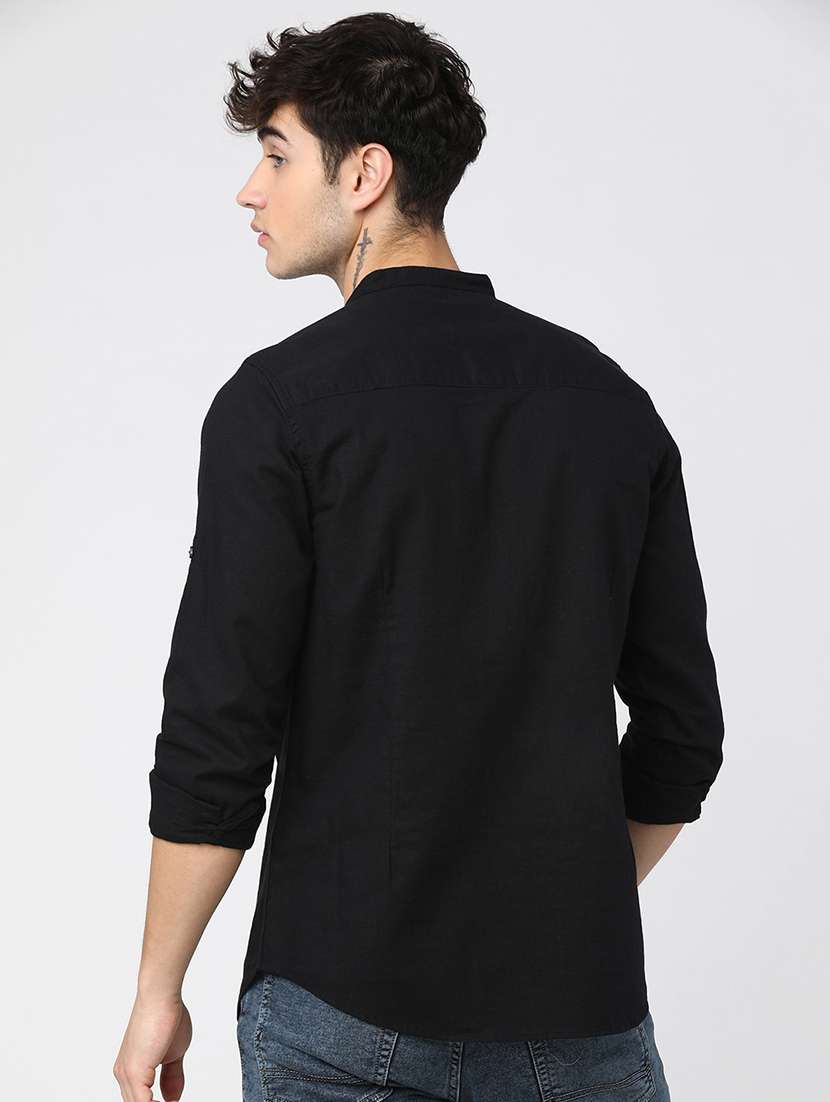 men solid long sleeves casual shirt - 21487733 - Standard Image - 3