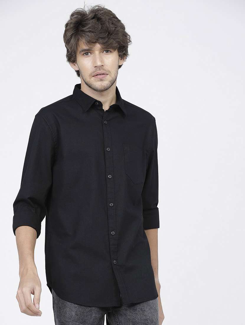 men collared long sleeves casual shirt