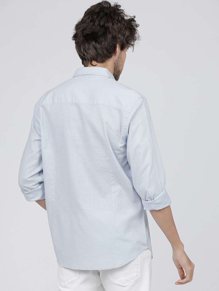 men solids long sleeves casual shirts - 21487746 -  Standard Image - 3