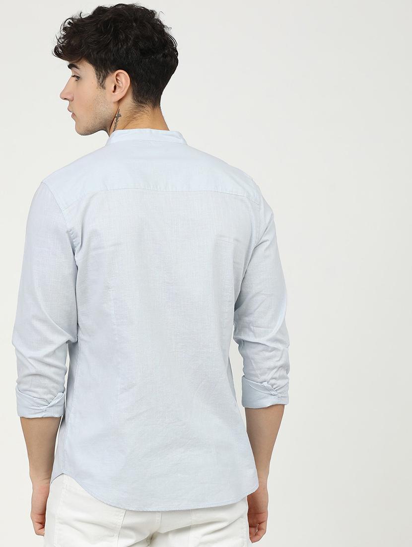 men solids long sleeves casual shirts - 21487747 - Standard Image - 3