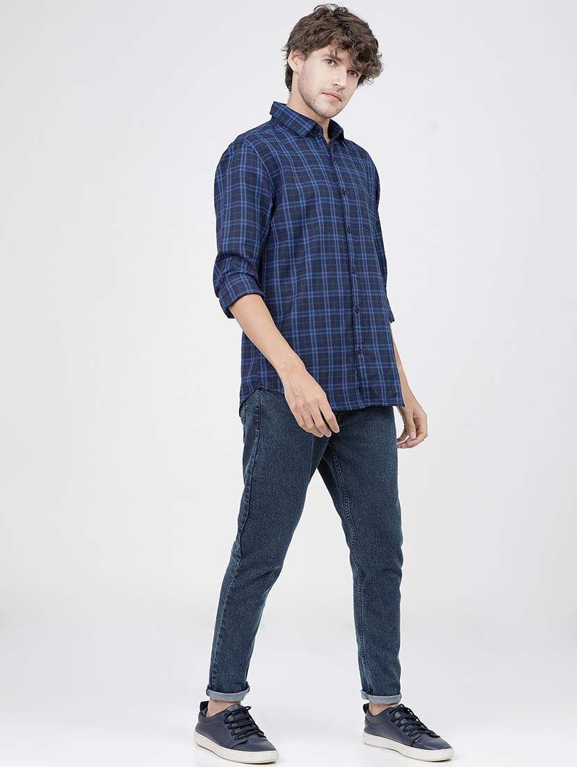 men collared checks casual shirt - 21487755 -  Standard Image - 3