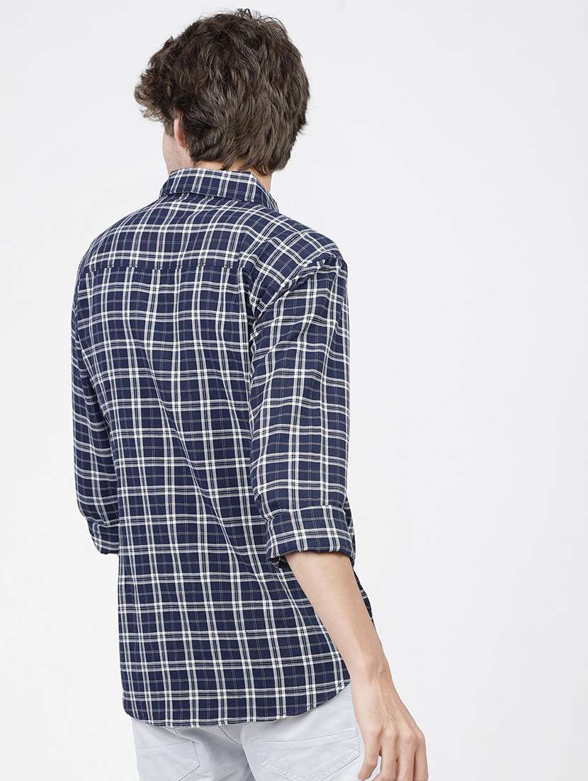 men collared checks casual shirt - 21487756 -  Standard Image - 3