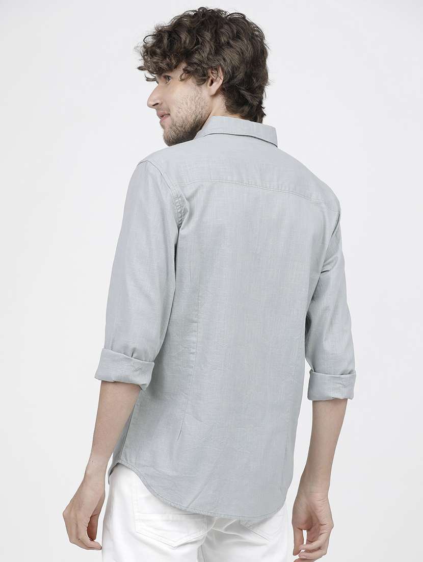 men solids long sleeves casual shirts - 21487766 -  Standard Image - 3