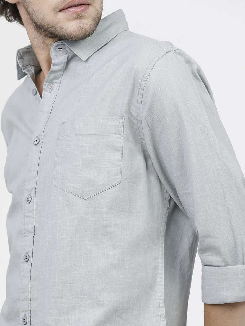 men solids long sleeves casual shirts - 21487766 -  Standard Image - 5