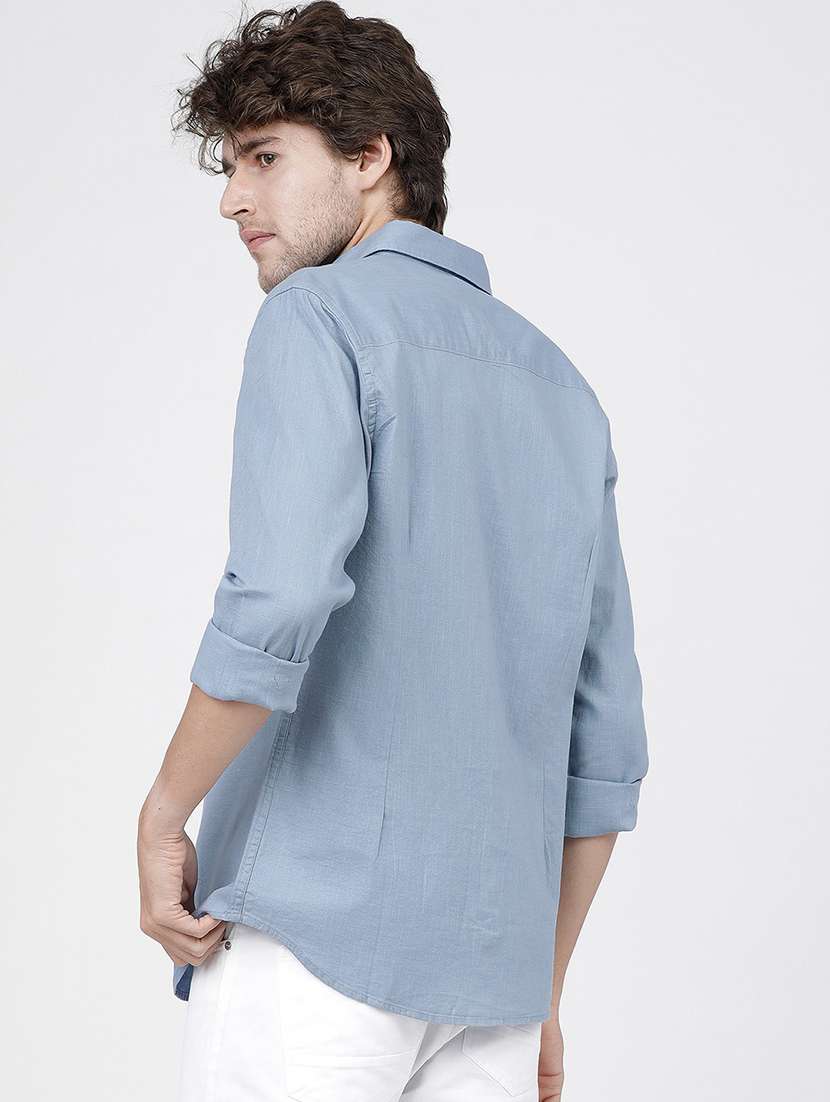 men solid long sleeve casual shirts - 21487769 -  Standard Image - 3