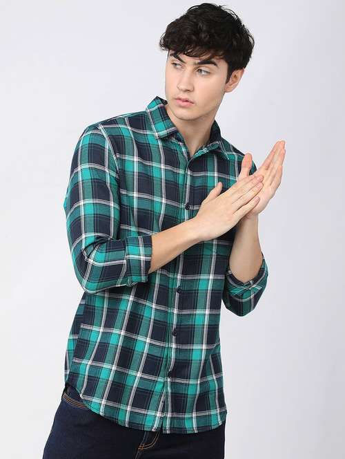 men checkered long sleeve casual shirts - 21487783 -  Standard Image - 0